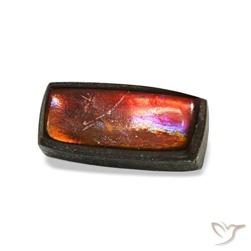 Ammolita multicolorido natural 1,65ct, baguete, opaco