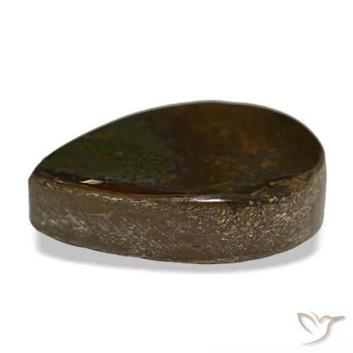 Ammolita multicolorido natural 5,02ct, formato de pêra, opaco