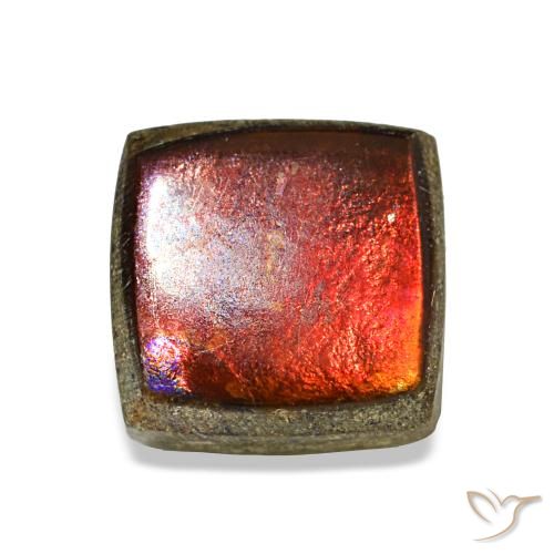 Ammolita multicolorido natural 1,45ct, quadrado, opaco