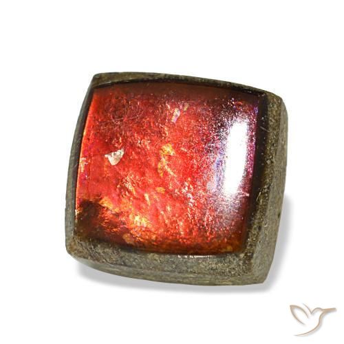 Ammolita multicolorido natural 1,45ct, quadrado, opaco