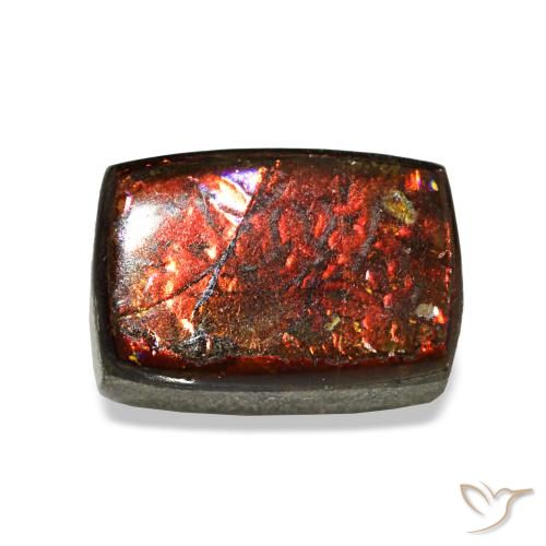 Ammolita multicolorido natural 1,62ct, baguete, opaco