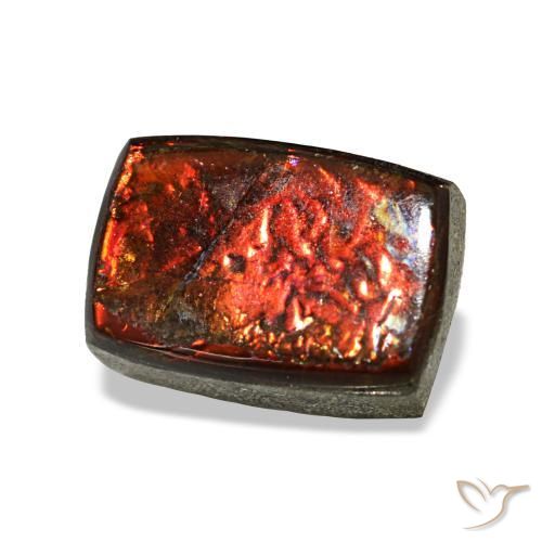 Ammolita multicolorido natural 1,62ct, baguete, opaco