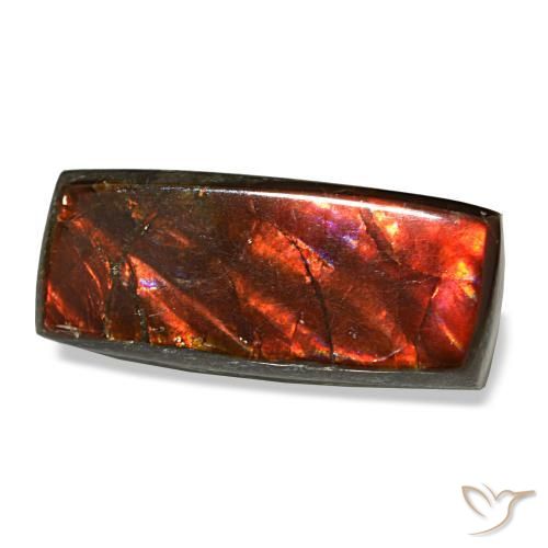 Ammolita multicolorido natural 3,83ct, baguete, opaco