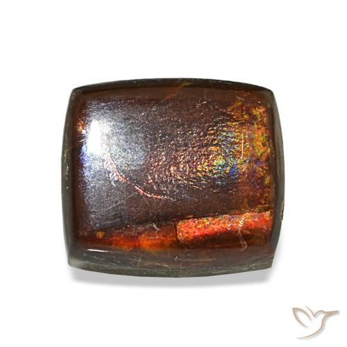 Ammolita multicolorido natural 2,43ct, baguete, opaco