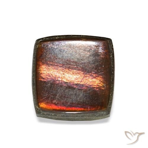 Ammolita multicolorido natural 1,52ct, quadrado, opaco