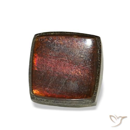 Ammolita multicolorido natural 1,52ct, quadrado, opaco