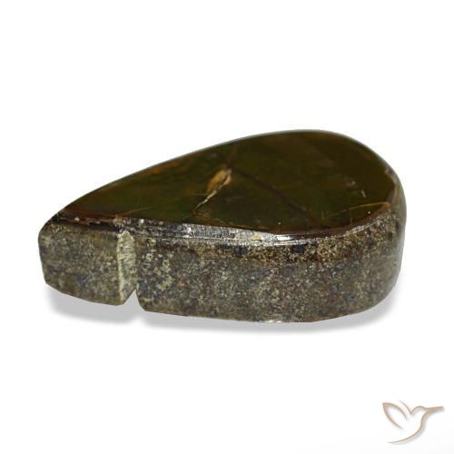 Ammolita multicolorido natural 1,81ct, formato de pêra, opaco