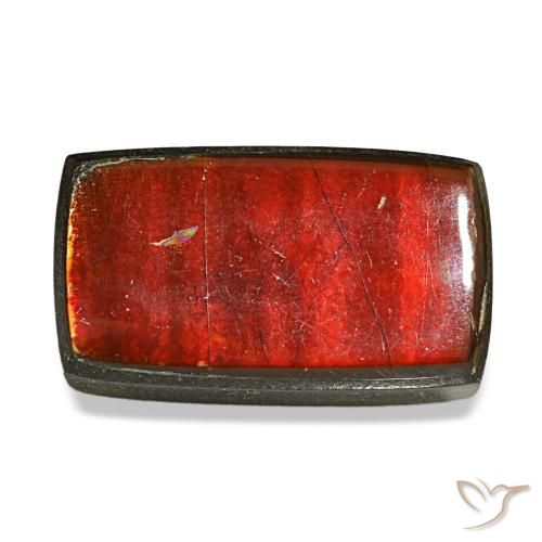 Ammolita multicolorido natural 3,78ct, baguete, opaco