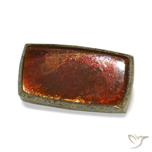 Ammolita multicolorido natural 1,26ct, baguete, opaco
