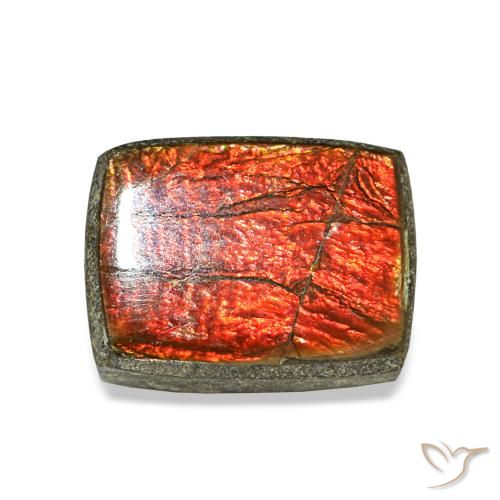 Ammolita multicolorido natural 1,23ct, baguete, opaco