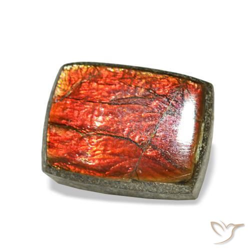 Ammolita multicolorido natural 1,23ct, baguete, opaco