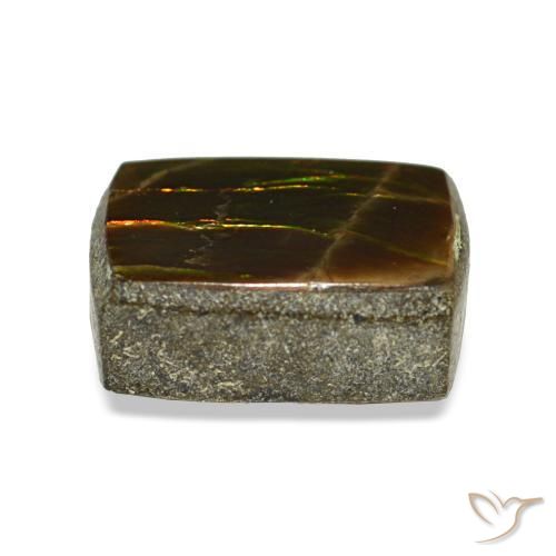 Ammolita multicolorido natural 1,23ct, baguete, opaco