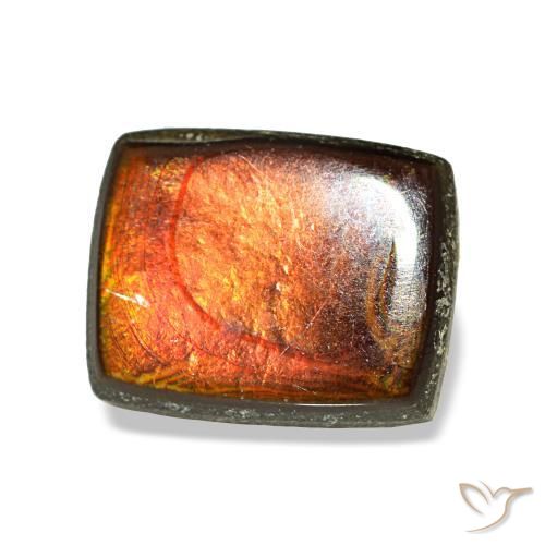 Ammolita multicolorido natural 1,79ct, baguete, opaco