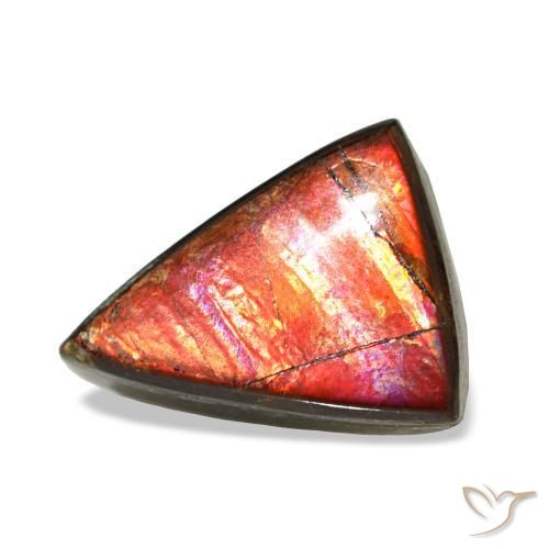 Ammolita multicolorido natural 1,64ct, trillion, opaco