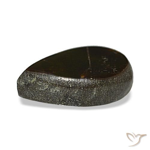Ammolita multicolorido natural 1,42ct, formato de pêra, opaco