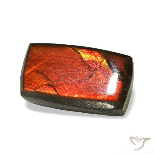 Ammolita multicolorido natural 1,33ct, baguete, opaco