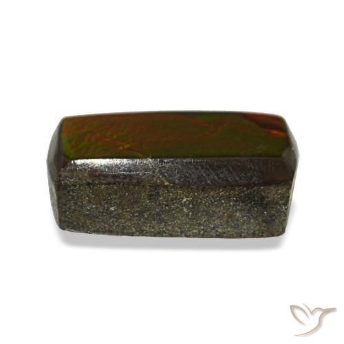 Ammolita multicolorido natural 1,33ct, baguete, opaco