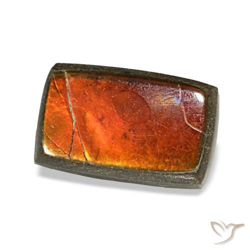 Ammolita multicolorido natural 1,68ct, baguete, opaco
