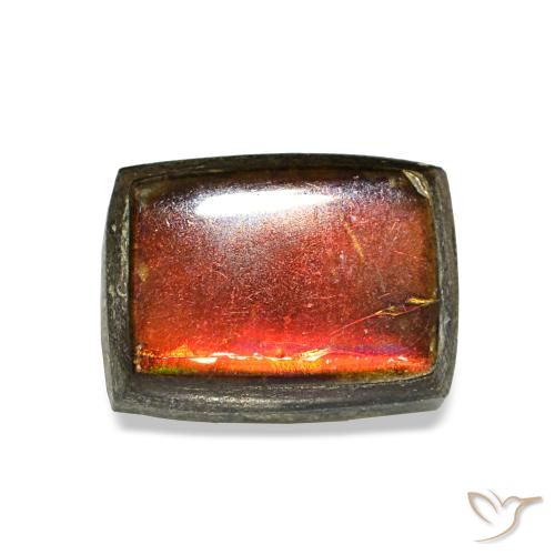 Ammolita multicolorido natural 1,22ct, baguete, opaco