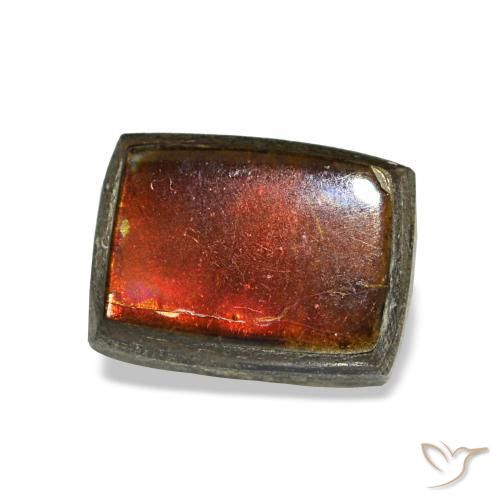 Ammolita multicolorido natural 1,22ct, baguete, opaco