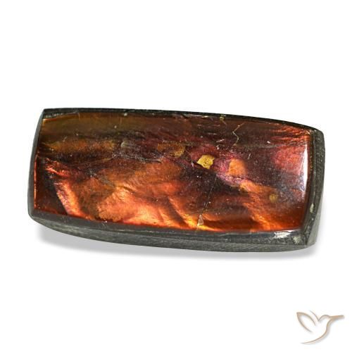Ammolita multicolorido natural 2,51ct, baguete, opaco