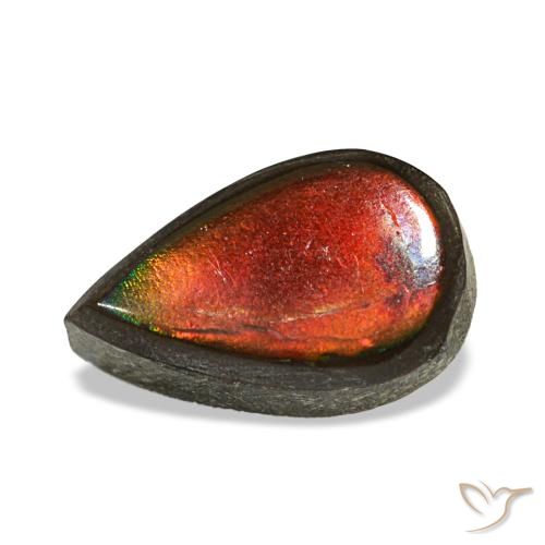 1.48ct multicolorido ammolita, formato de pêra, opaco