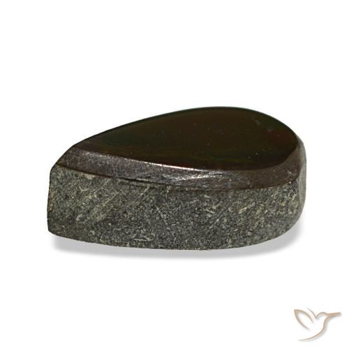 Ammolita multicolorido natural 1,48ct, formato de pêra, opaco