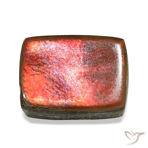 Ammolita multicolorido natural 4,63ct, baguete, opaco