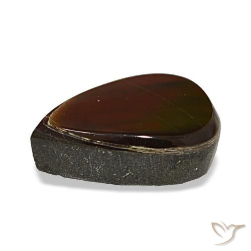 Ammolita multicolorido natural 3,35ct, formato de pêra, opaco
