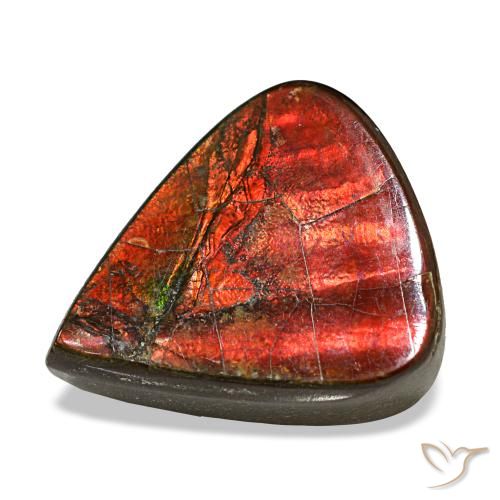 Ammolita multicolorido natural 8,58ct, formato de pêra, opaco
