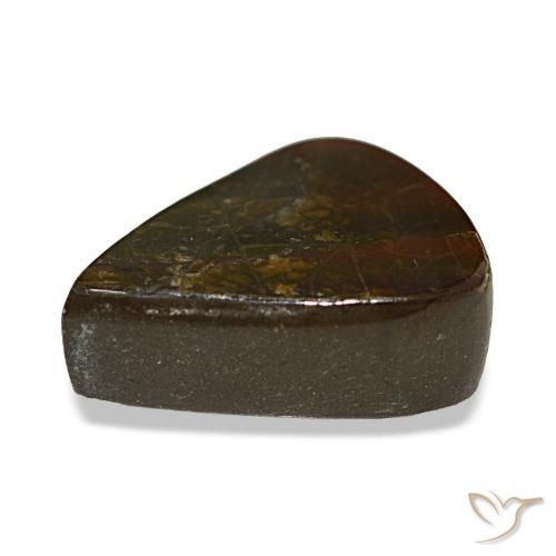 Ammolita multicolorido natural 8,58ct, formato de pêra, opaco