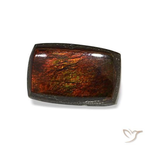 Ammolita multicolorido natural 1,43ct, baguete, opaco