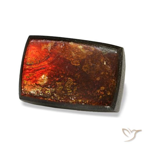 Ammolita multicolorido natural 2,96ct, baguete, opaco