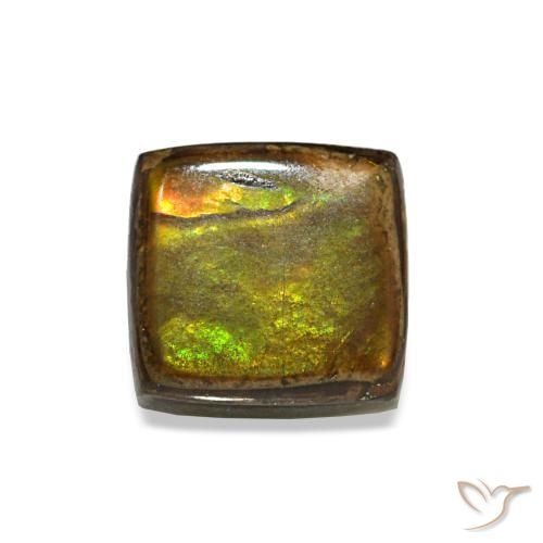 Ammolita multicolorido natural 1,55ct, baguete, opaco