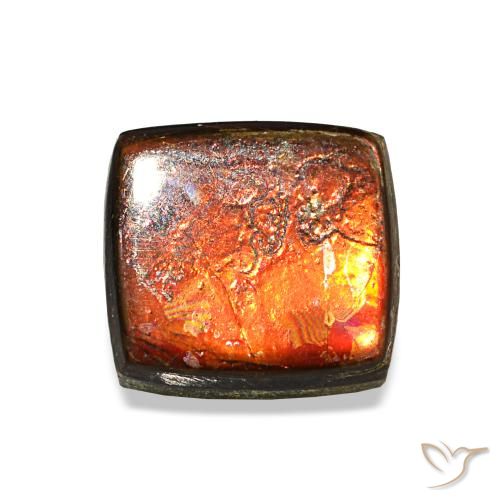 Ammolita multicolorido natural 2,08ct, baguete, opaco