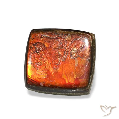 Ammolita multicolorido natural 2,08ct, baguete, opaco