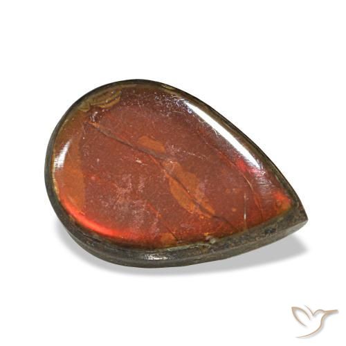 Ammolita multicolorido natural 2,36ct, formato de pêra, opaco