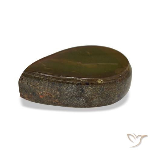 Ammolita multicolorido natural 2,36ct, formato de pêra, opaco