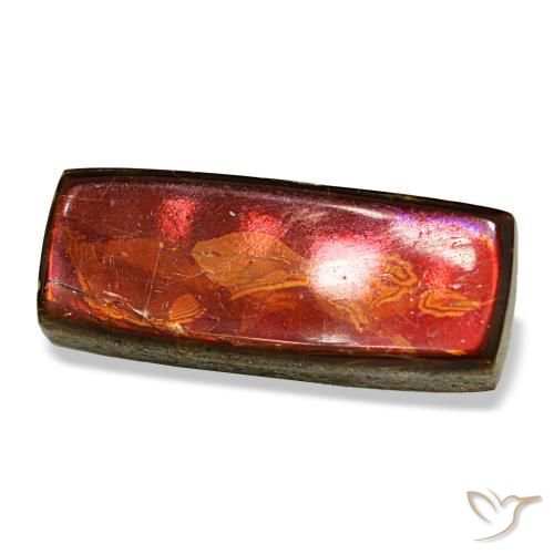 Ammolita multicolorido natural 6,88ct, baguete, opaco