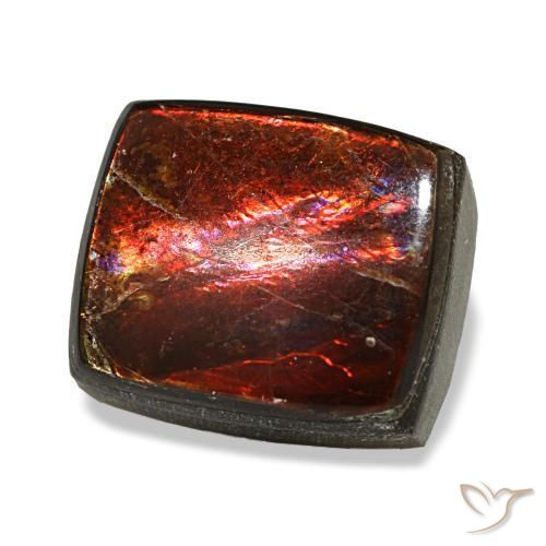 Ammolita multicolorido natural 3,16ct, baguete, opaco