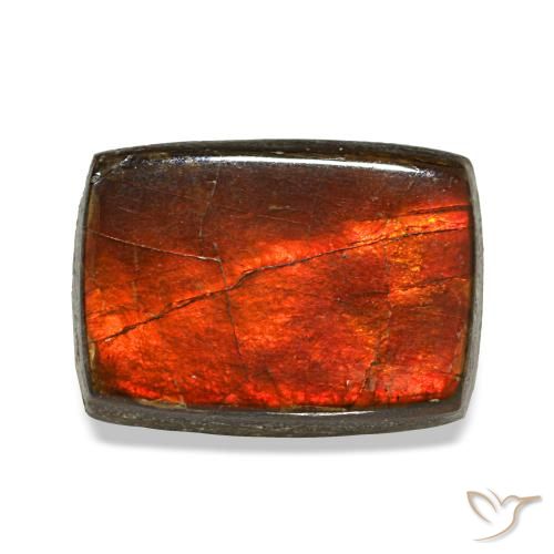 Ammolita multicolorido natural 2,74ct, baguete, opaco