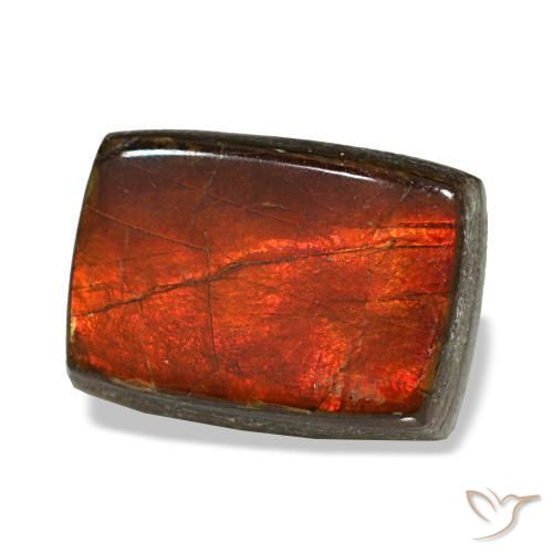 Ammolita multicolorido natural 2,74ct, baguete, opaco