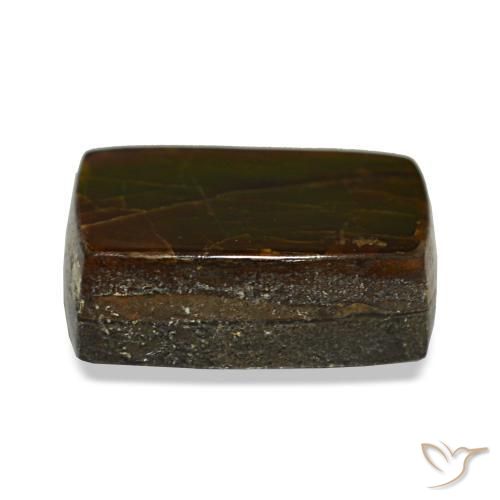 Ammolita multicolorido natural 2,74ct, baguete, opaco