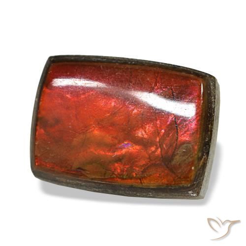 Ammolita multicolorido natural 2,58ct, baguete, opaco