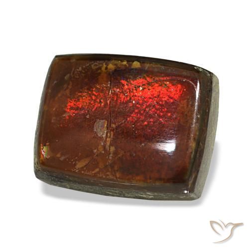Ammolita multicolorido natural 2,38ct, baguete, opaco
