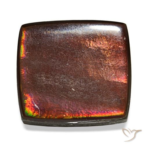 Ammolita multicolorido natural 11,22ct, baguete, opaco
