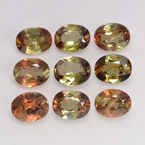 Pedras preciosas de andaluzita multicolorido natural de 2,90 ct, corte oval, VS-SI