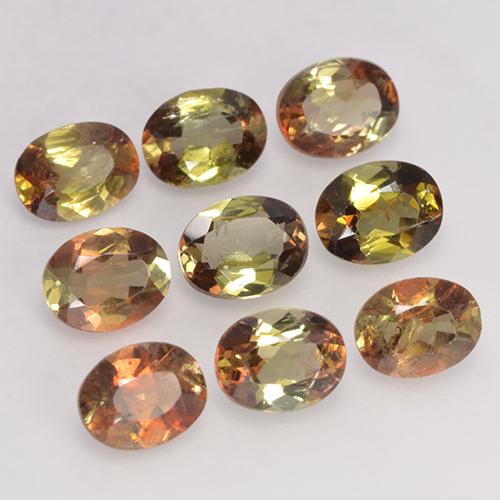 Pedras preciosas de andaluzita multicolorido natural de 2,90 ct, corte oval, VS-SI
