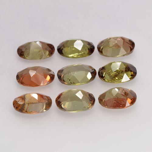 Pedras preciosas de andaluzita multicolorido natural de 2,90 ct, corte oval, VS-SI