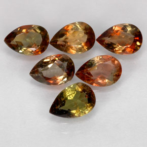 Pedras preciosas de andaluzita multicolorido natural de  ct, formato de pêra, VS